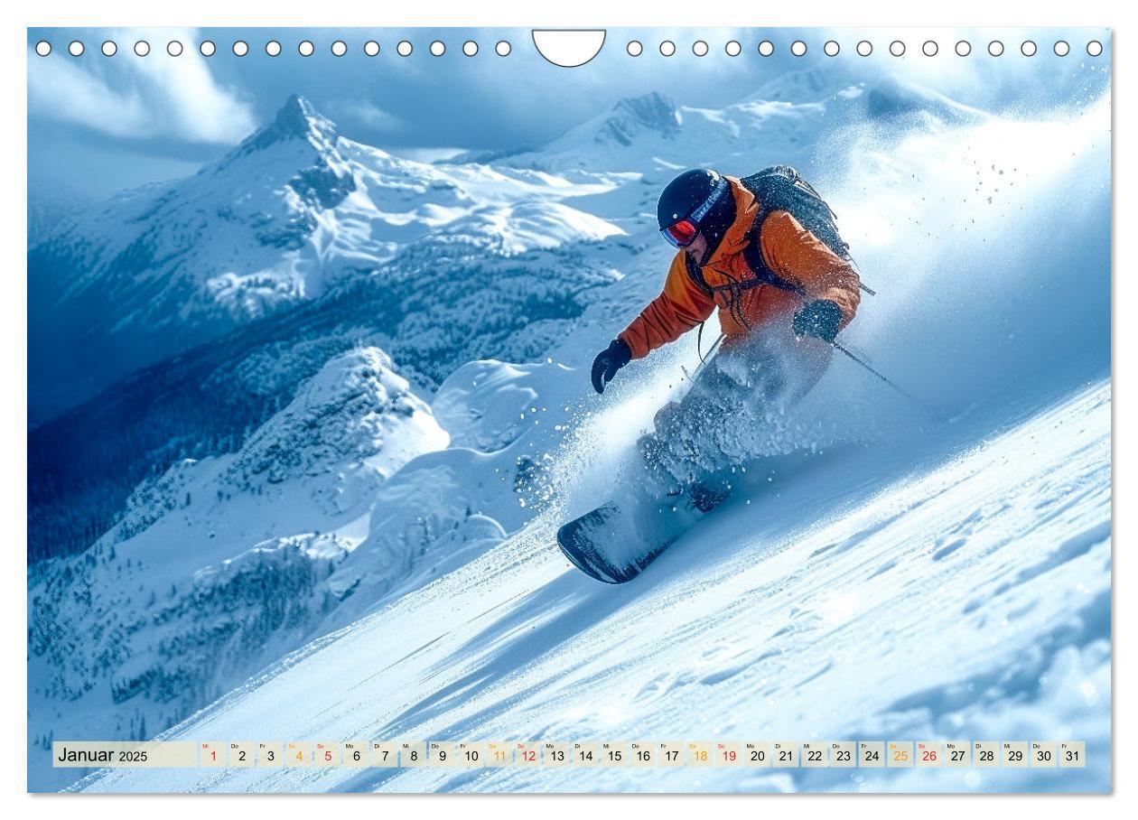 Bild: 9783383776960 | Snowboarden - tolle Momente (Wandkalender 2025 DIN A4 quer),...