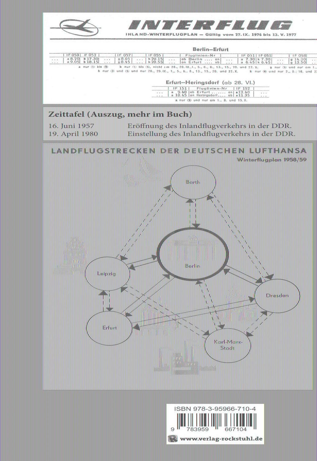 Rückseite: 9783959667104 | INLAND-FLUGPLÄNE 1957-1980 der Deutschen Lufthansa GmbH der DDR und...