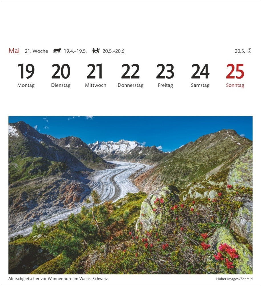 Bild: 9783840033339 | Alpen Sehnsuchtskalender 2025 - Wochenkalender mit 53 Postkarten