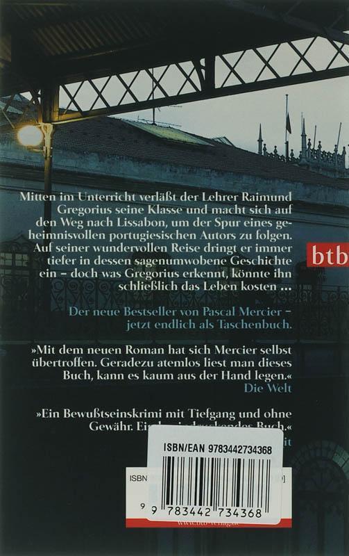 Rückseite: 9783442734368 | Nachtzug nach Lissabon | Pascal Mercier | Taschenbuch | btb | Deutsch