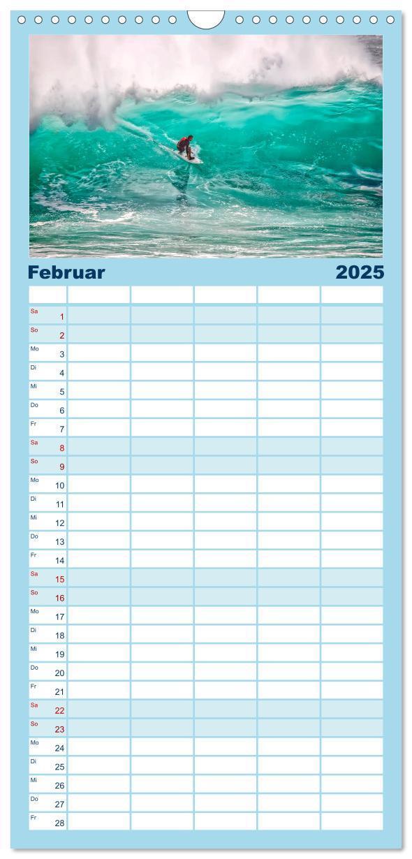 Bild: 9783457122884 | Familienplaner 2025 - Surfen - so cool mit 5 Spalten (Wandkalender,...