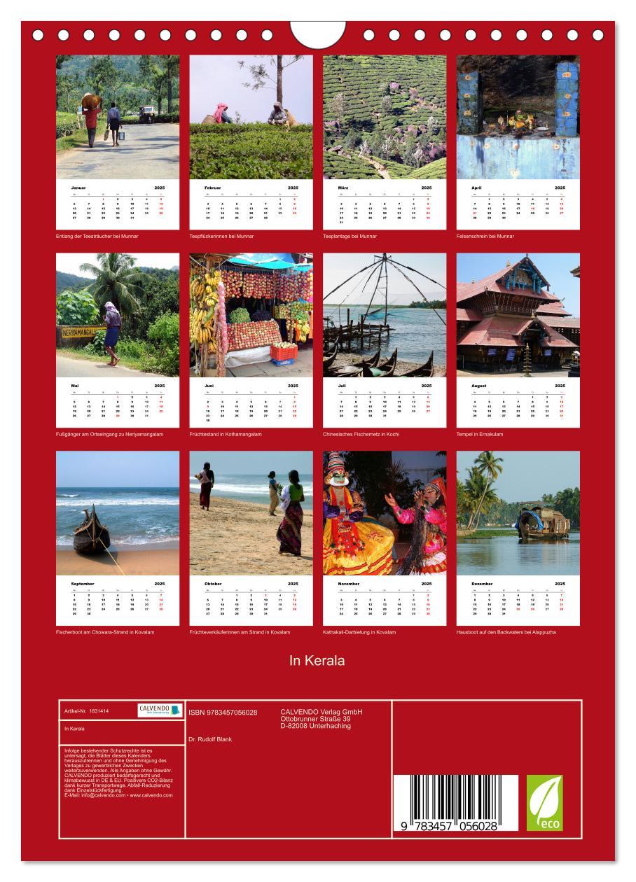 Bild: 9783457056028 | In Kerala (Wandkalender 2025 DIN A4 hoch), CALVENDO Monatskalender