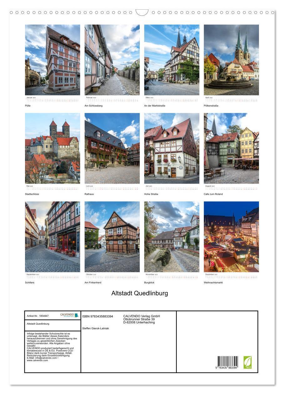 Bild: 9783435883394 | Altstadt Quedlinburg (Wandkalender 2025 DIN A2 hoch), CALVENDO...