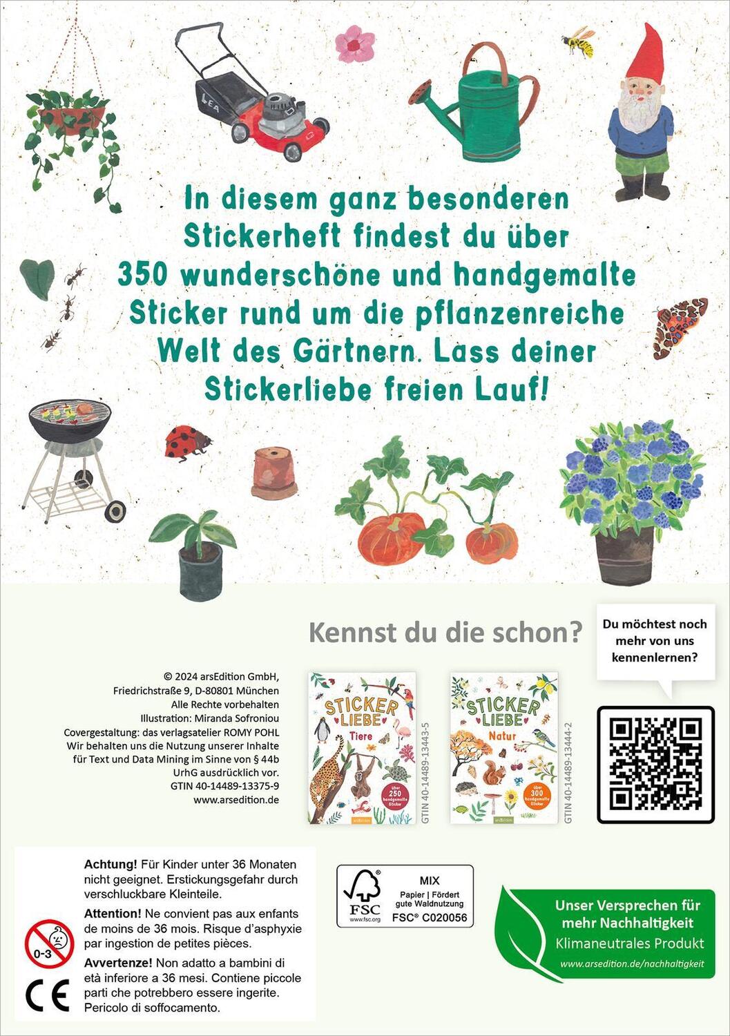 Rückseite: 4014489133759 | Stickerliebe - Pflanzenwelt | Über 350 handgemalte Sticker | Sofroniou