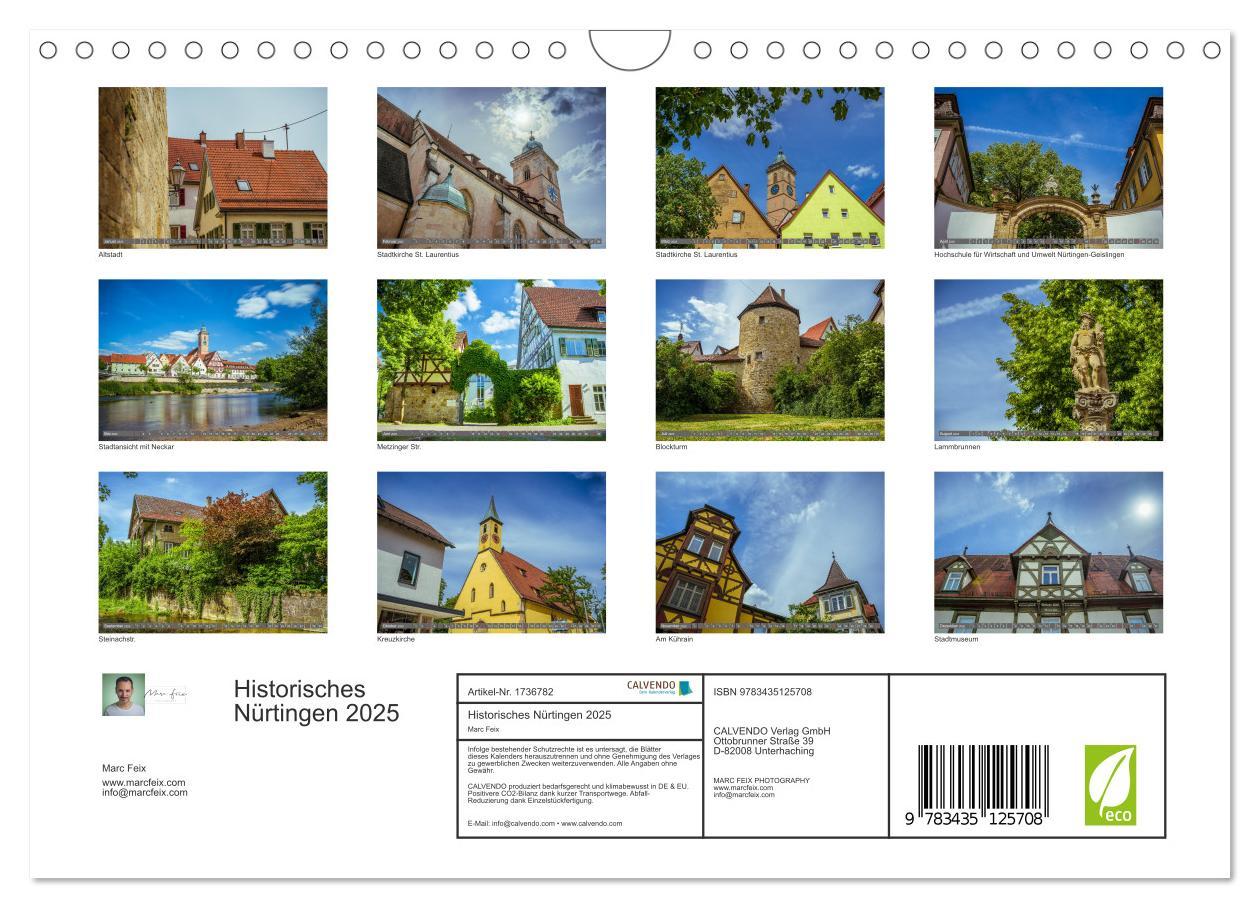 Bild: 9783435125708 | Historisches Nürtingen 2025 (Wandkalender 2025 DIN A4 quer),...