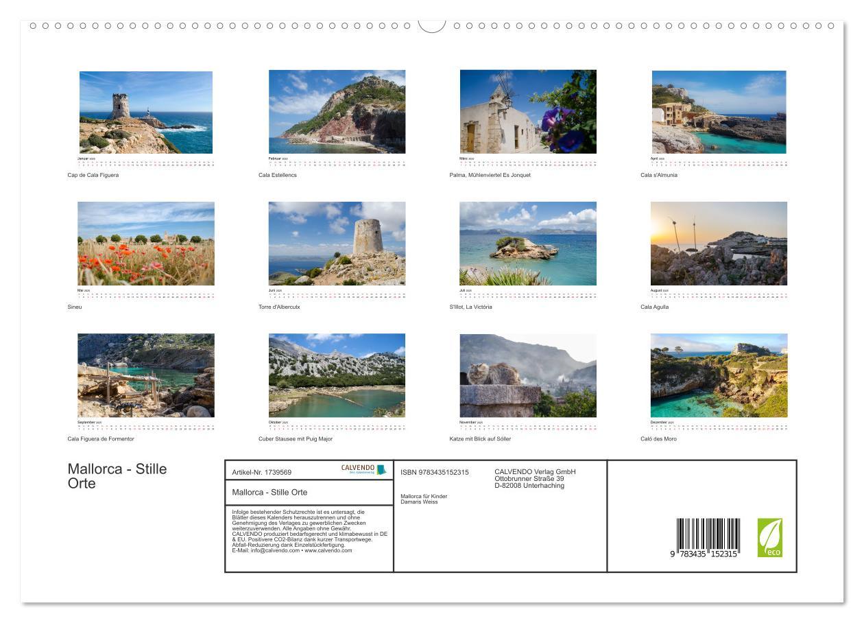 Bild: 9783435152315 | Mallorca - Stille Orte (Wandkalender 2025 DIN A2 quer), CALVENDO...