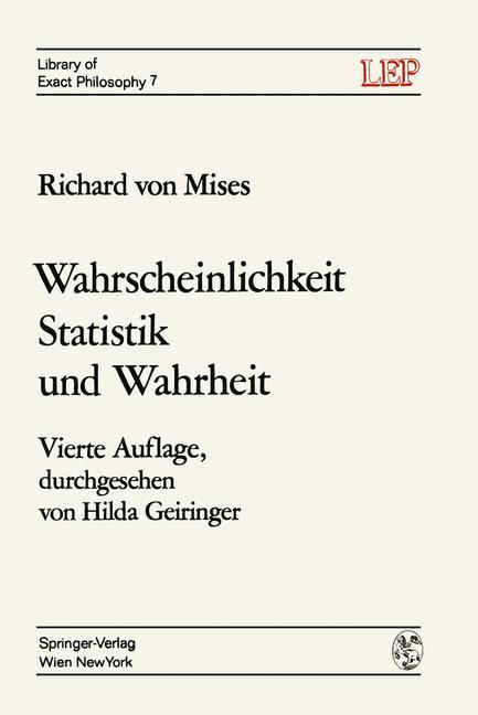 Cover: 9783709182888 | Wahrscheinlichkeit Statistik und Wahrheit | Richard V. Mises | Buch