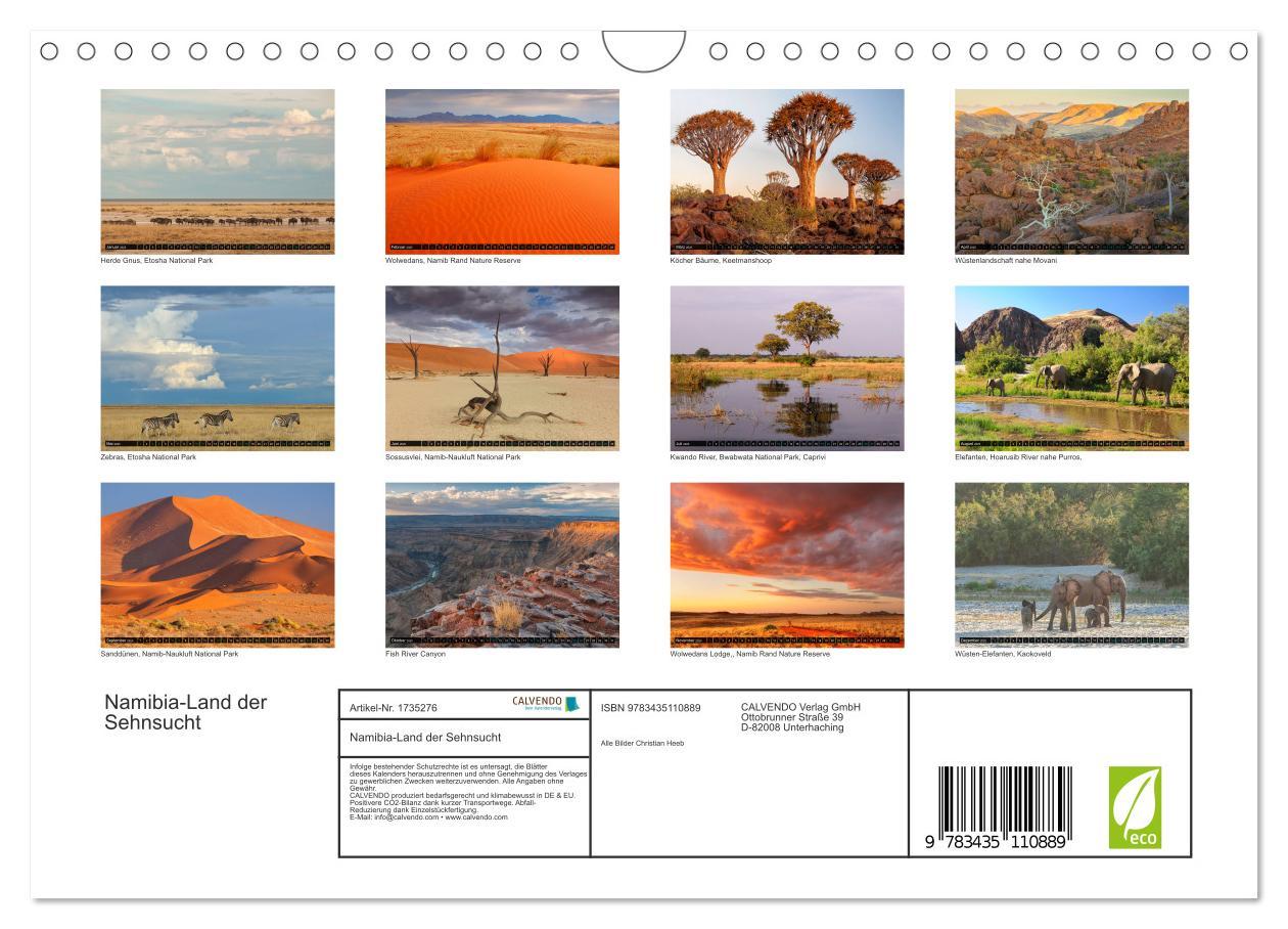 Bild: 9783435110889 | Namibia-Land der Sehnsucht (Wandkalender 2025 DIN A4 quer),...