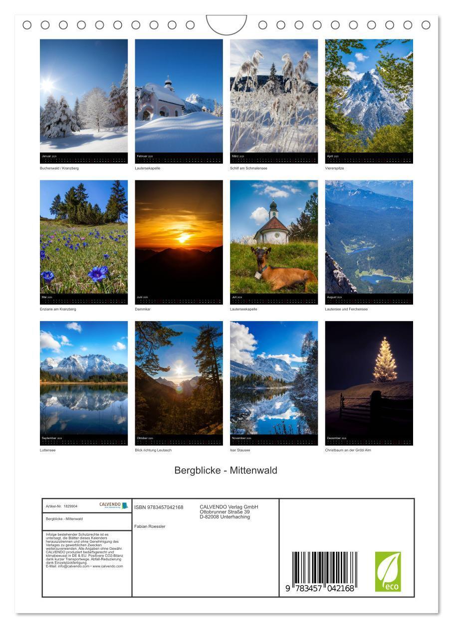 Bild: 9783457042168 | Bergblicke - Mittenwald (Wandkalender 2025 DIN A4 hoch), CALVENDO...