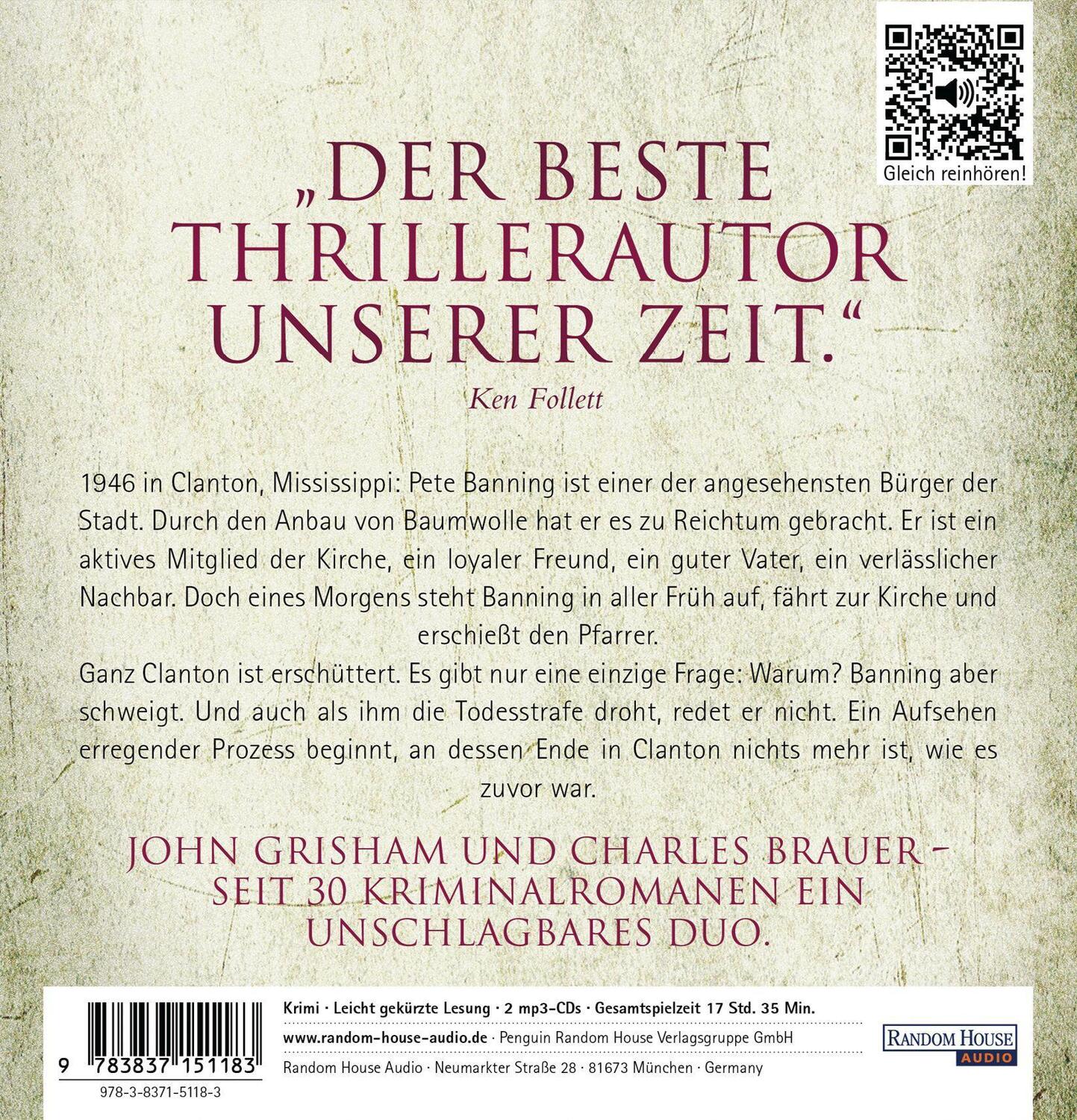 Bild: 9783837151183 | Das Bekenntnis | Sonderausgabe | John Grisham | MP3 | 2 | Deutsch