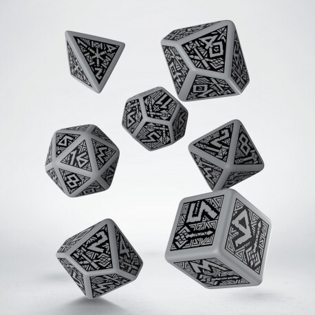 Cover: 5907699491254 | Dwarven Gray &amp; black Dice Set | Dwarven-Dice | QWODWA12 | Q-workshop