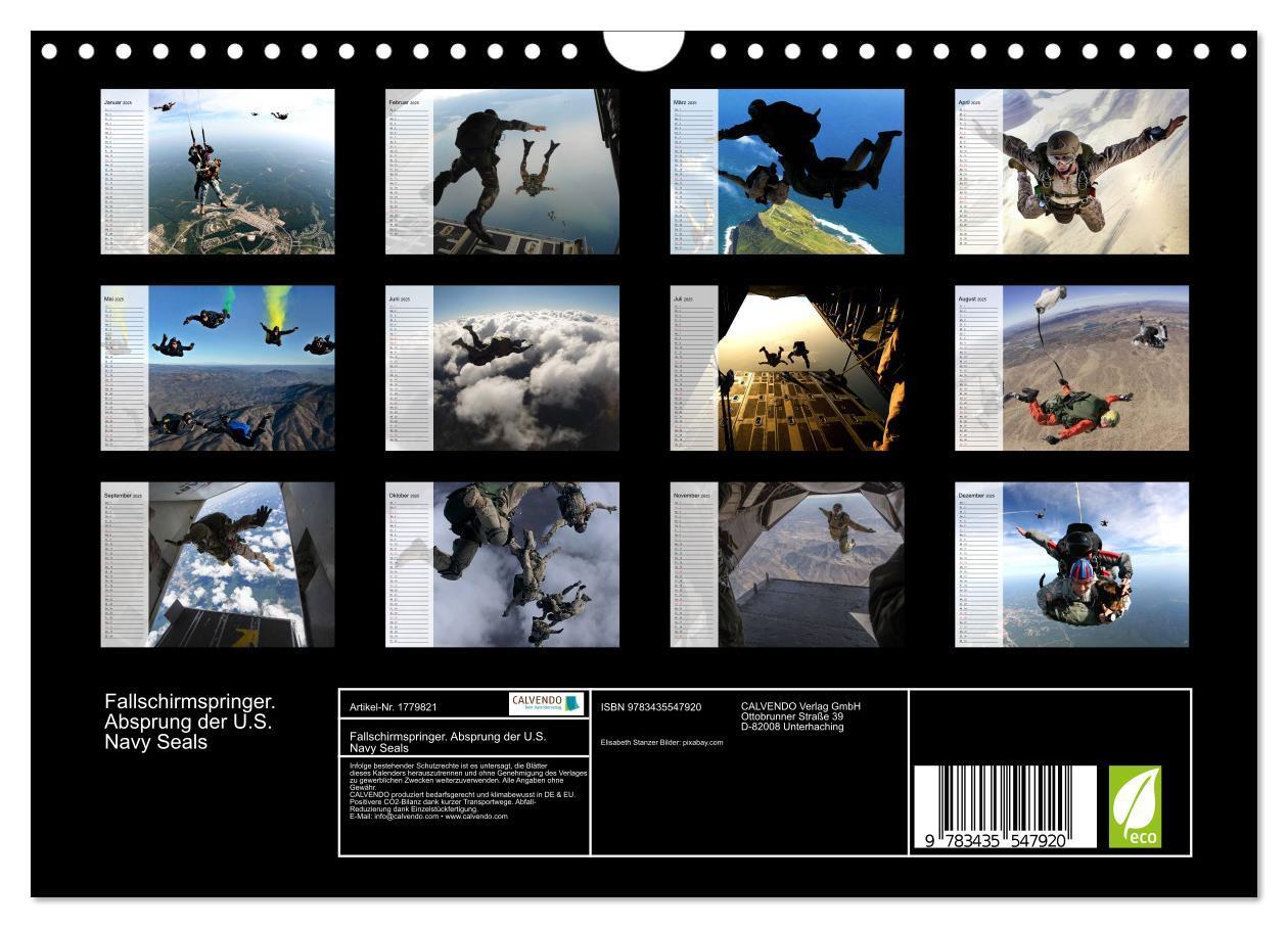 Bild: 9783435547920 | Fallschirmspringer. Absprung der U.S. Navy Seals (Wandkalender 2025...