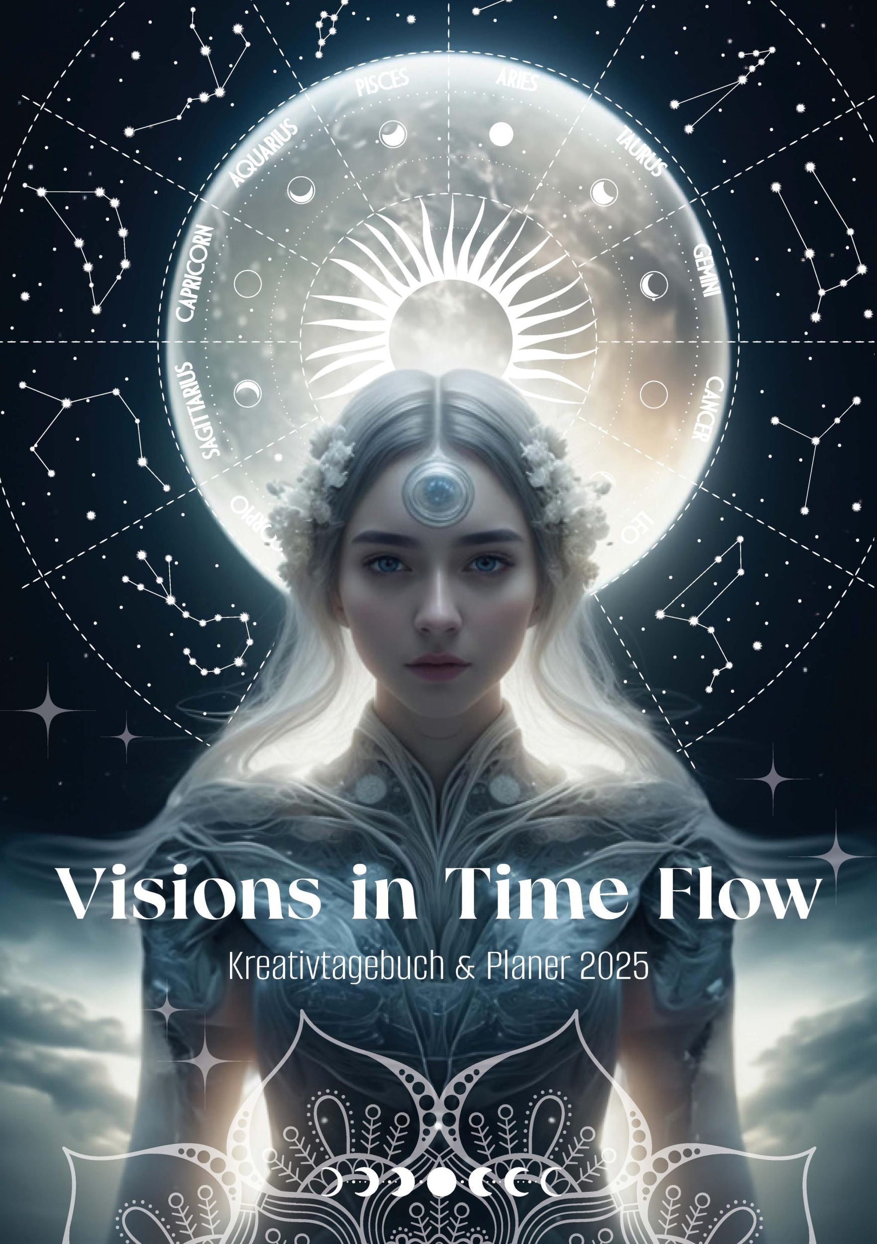 Cover: 9783982606804 | Visions in Time Flow 2025 | Kreativtagebuch &amp; Planer 2025 | Bunz