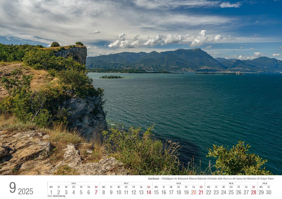 Bild: 9783965352223 | Gardasee 2025 Bildkalender A3 cm quer, spiralgebunden | Holger Klaes