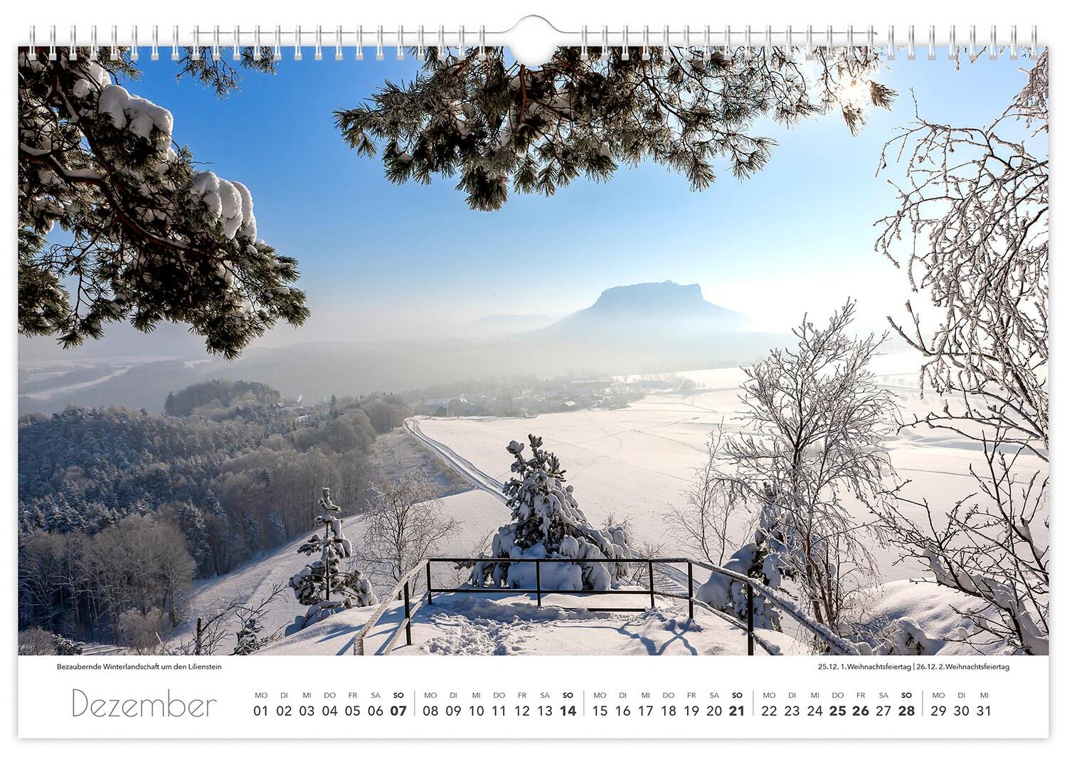 Bild: 9783910680517 | Kalender Sächsische Schweiz 2025 | 45 x 30 cm weißes Kalendarium