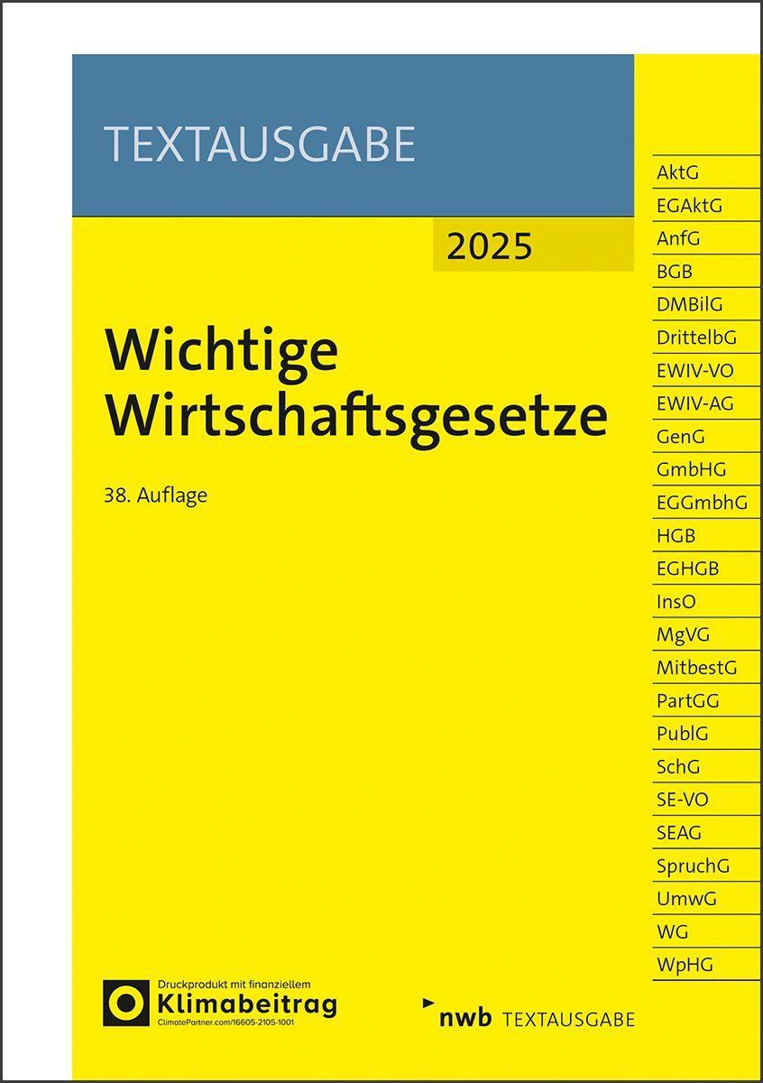 Cover: 9783482672583 | Wichtige Wirtschaftsgesetze | Bundle | Textausgabe | 1 Taschenbuch