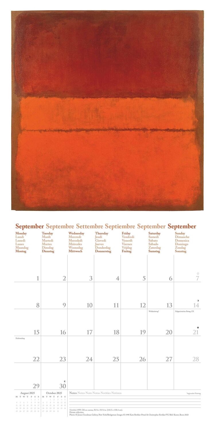 Bild: 4002725994110 | Mark Rothko 2025 - Wand-Kalender - Broschüren-Kalender - 30x30 -...