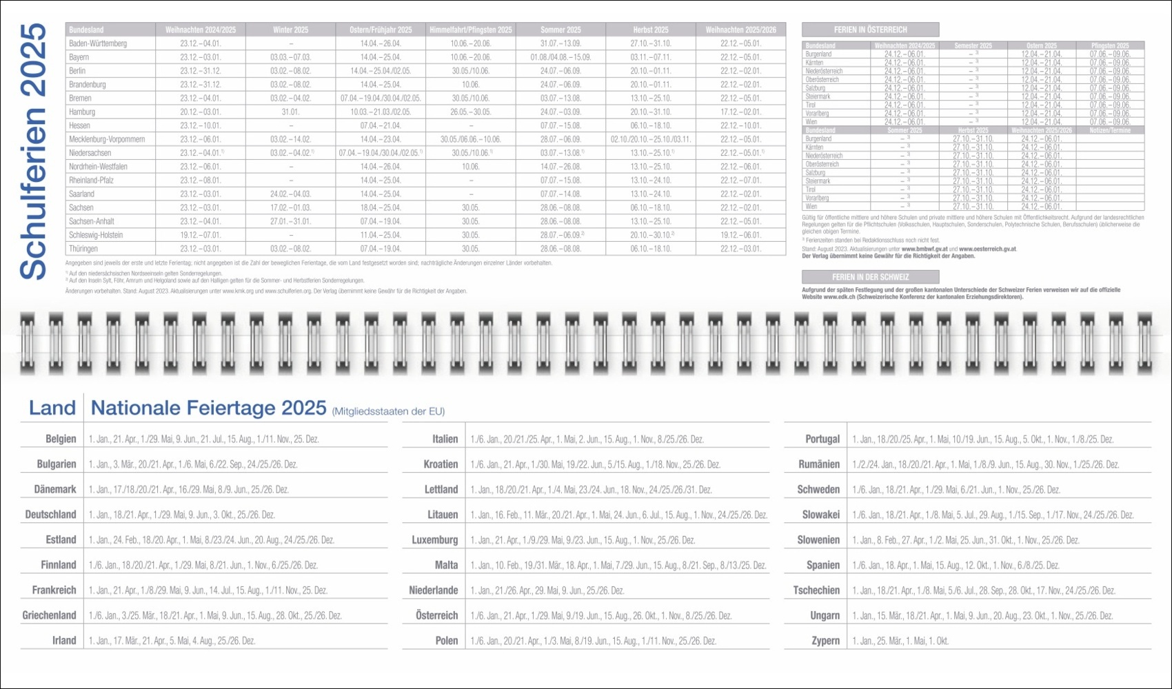 Bild: 9783756406494 | Wochenquerplaner, anthrazit 2025 | Kalender | Spiralbindung | 128 S.