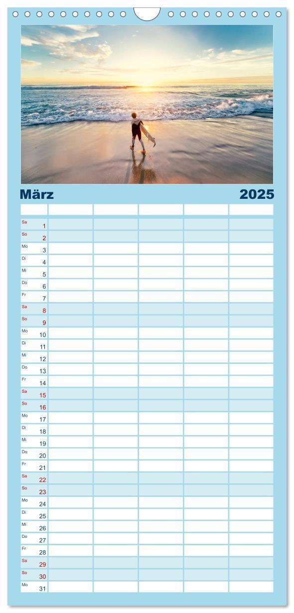 Bild: 9783457122884 | Familienplaner 2025 - Surfen - so cool mit 5 Spalten (Wandkalender,...