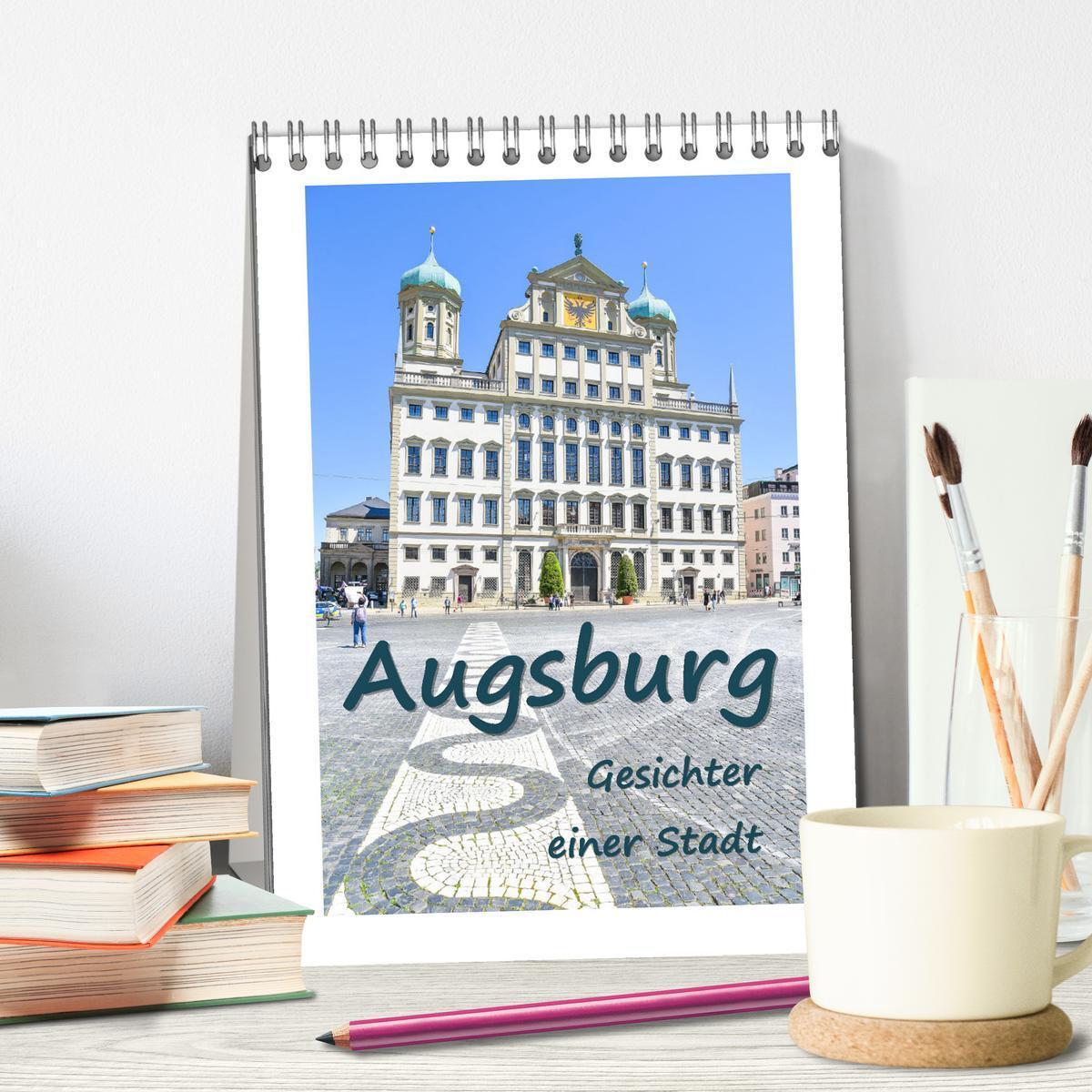 Bild: 9783435892389 | Augsburg - Gesichter einer Stadt (Tischkalender 2025 DIN A5 hoch),...