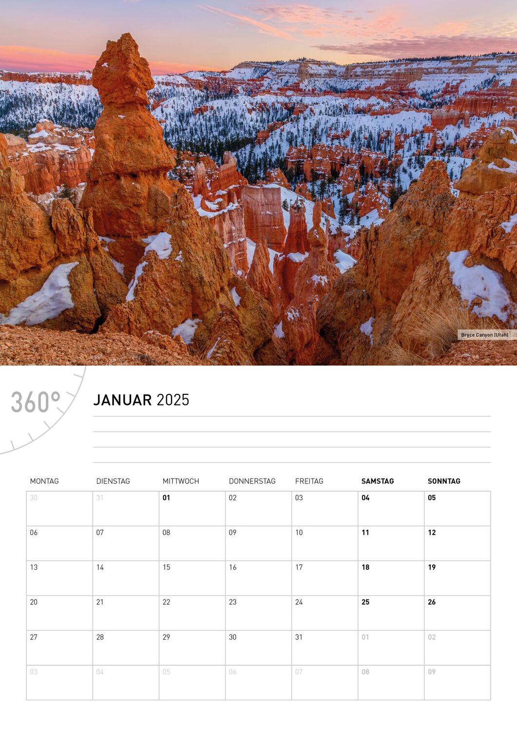 Bild: 9783968555751 | 360° USA - Der Westen Broschürenkalender 2025 | Christian Heeb | 28 S.