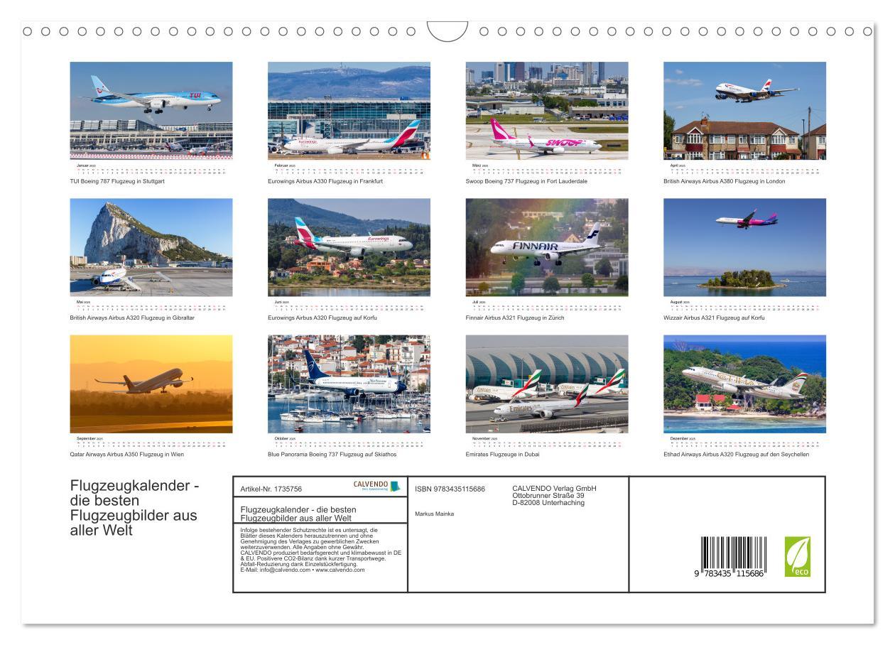 Bild: 9783435115686 | Flugzeugkalender - die besten Flugzeugbilder aus aller Welt...