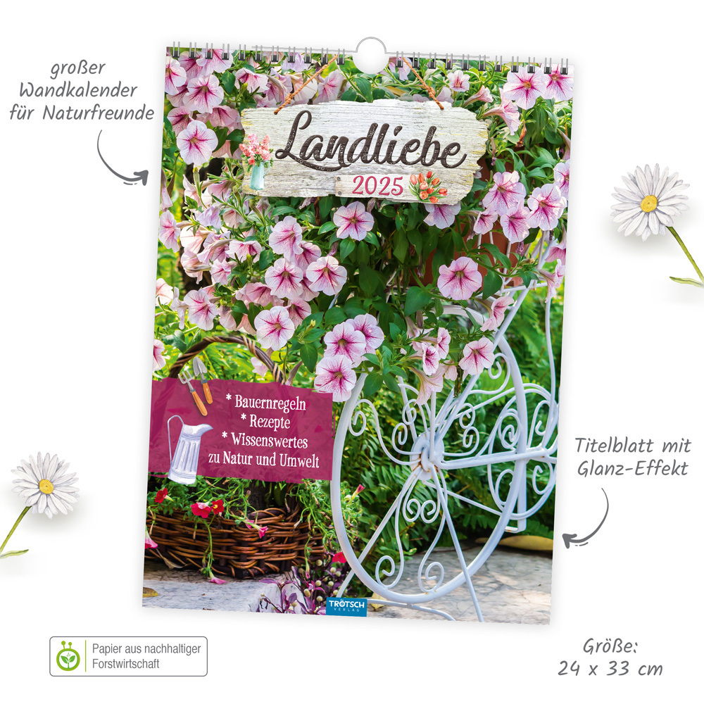 Bild: 9783988022028 | Trötsch Classickalender Landliebe 2025 | Wandkalender | Co.KG | 24 S.