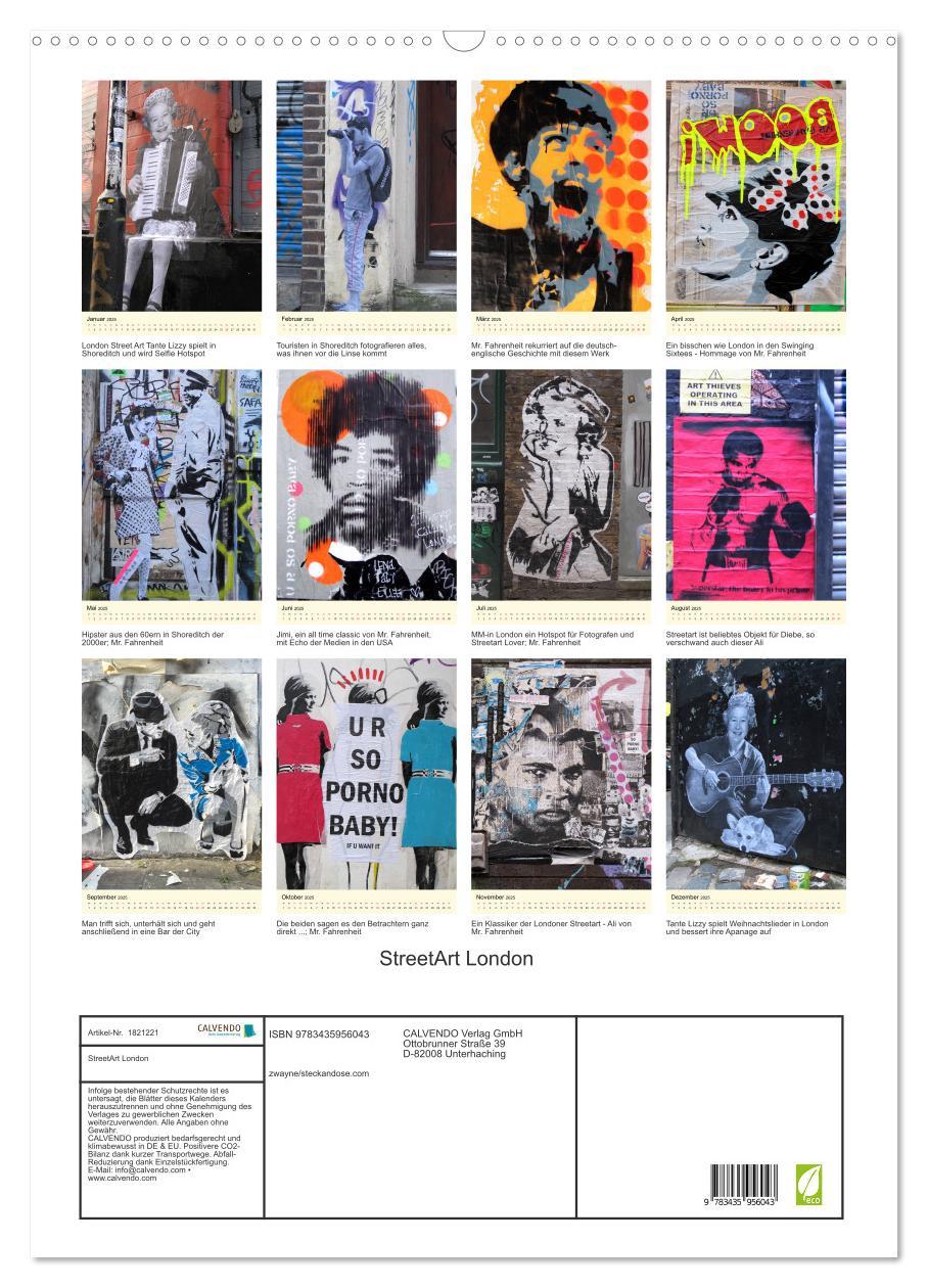 Bild: 9783435956043 | StreetArt London (Wandkalender 2025 DIN A2 hoch), CALVENDO...