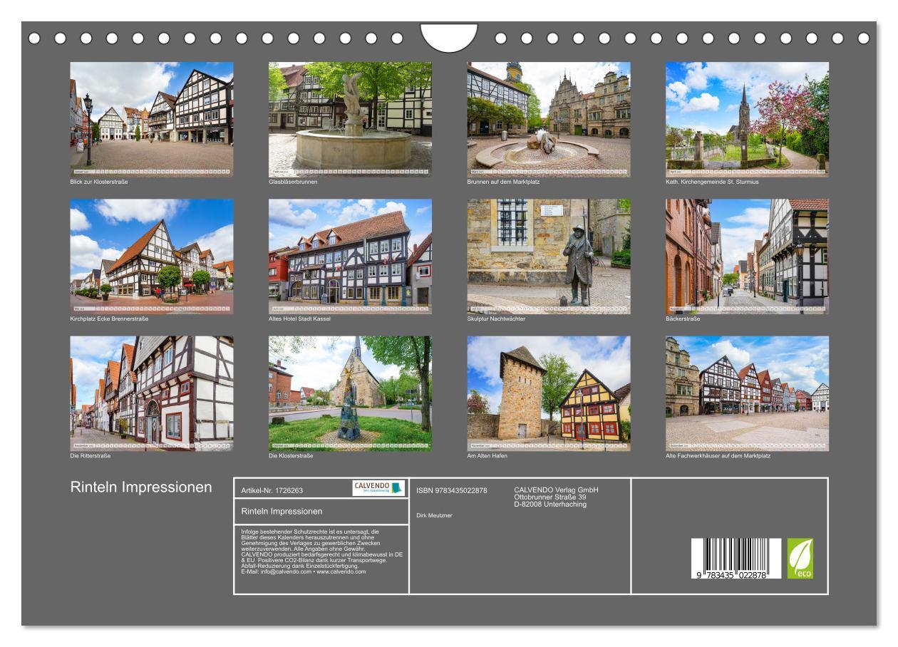 Bild: 9783435022878 | Rinteln Impressionen (Wandkalender 2025 DIN A4 quer), CALVENDO...