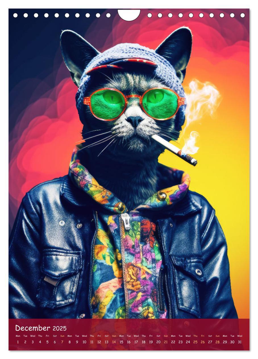 Bild: 9781325980161 | Crazy gangster cats (Wall Calendar 2025 DIN A4 portrait), CALVENDO...