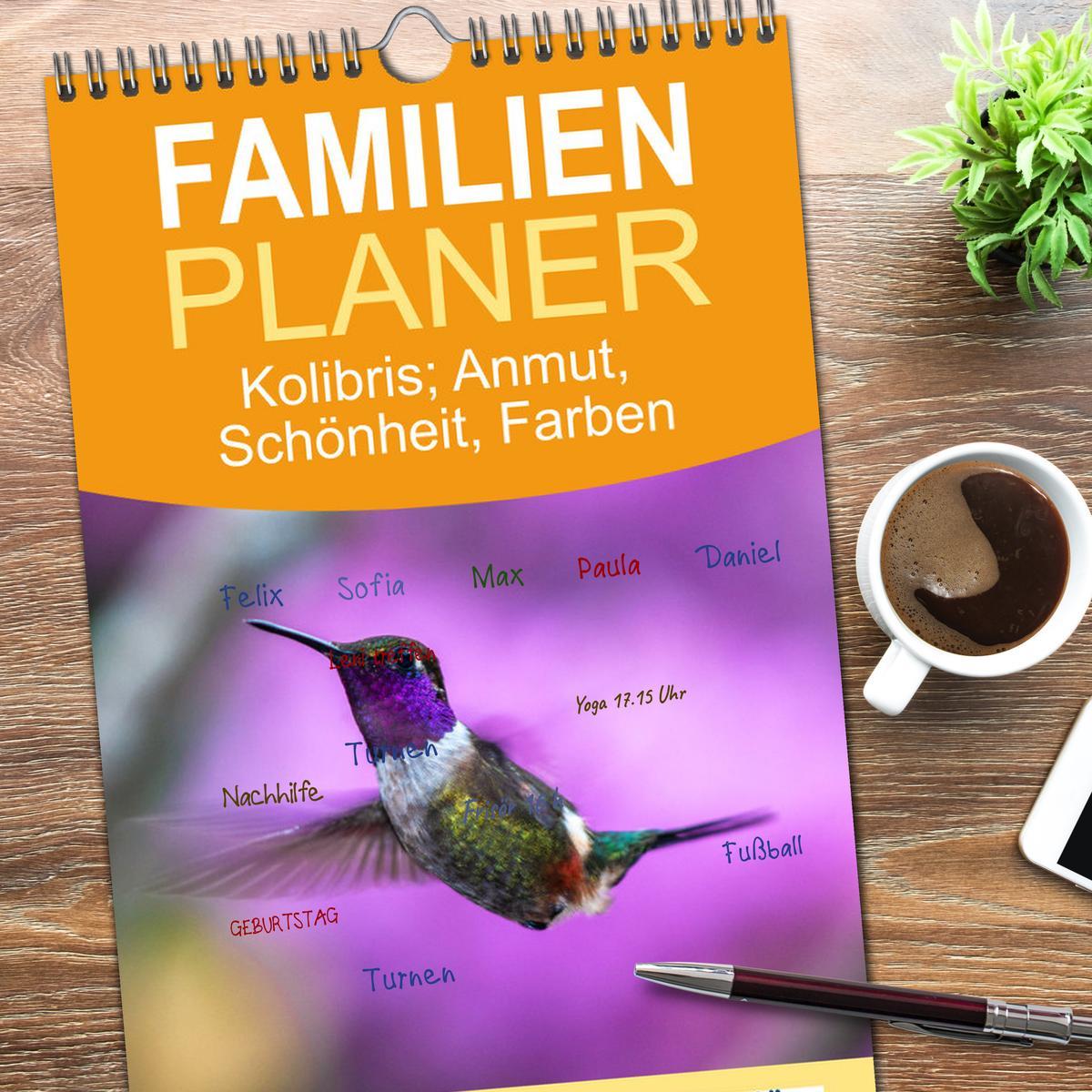 Bild: 9783457193082 | Familienplaner 2025 - Kolibris; Anmut, Schönheit, Farben mit 5...