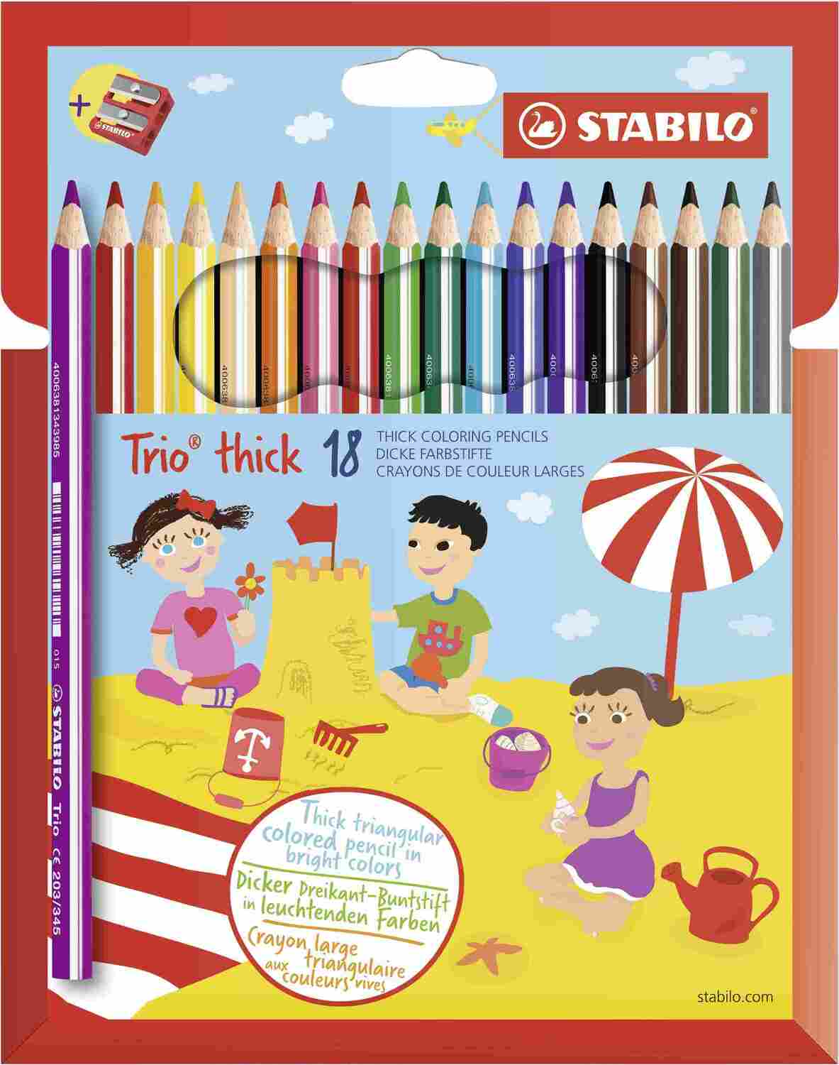 Cover: 4006381357784 | STABILO Trio thick dick 18er mit Spitzer | Deutsch | 2019