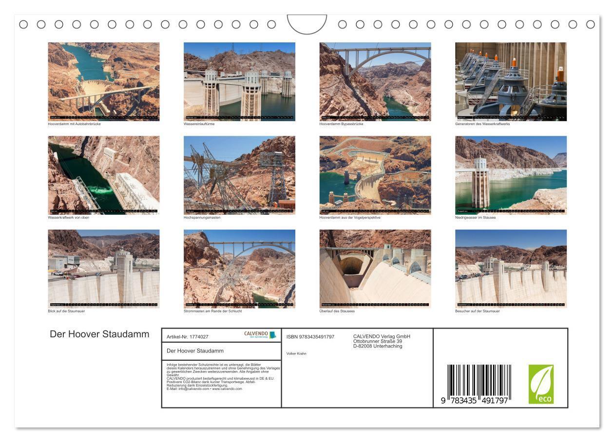 Bild: 9783435491797 | Der Hoover Staudamm (Wandkalender 2025 DIN A4 quer), CALVENDO...