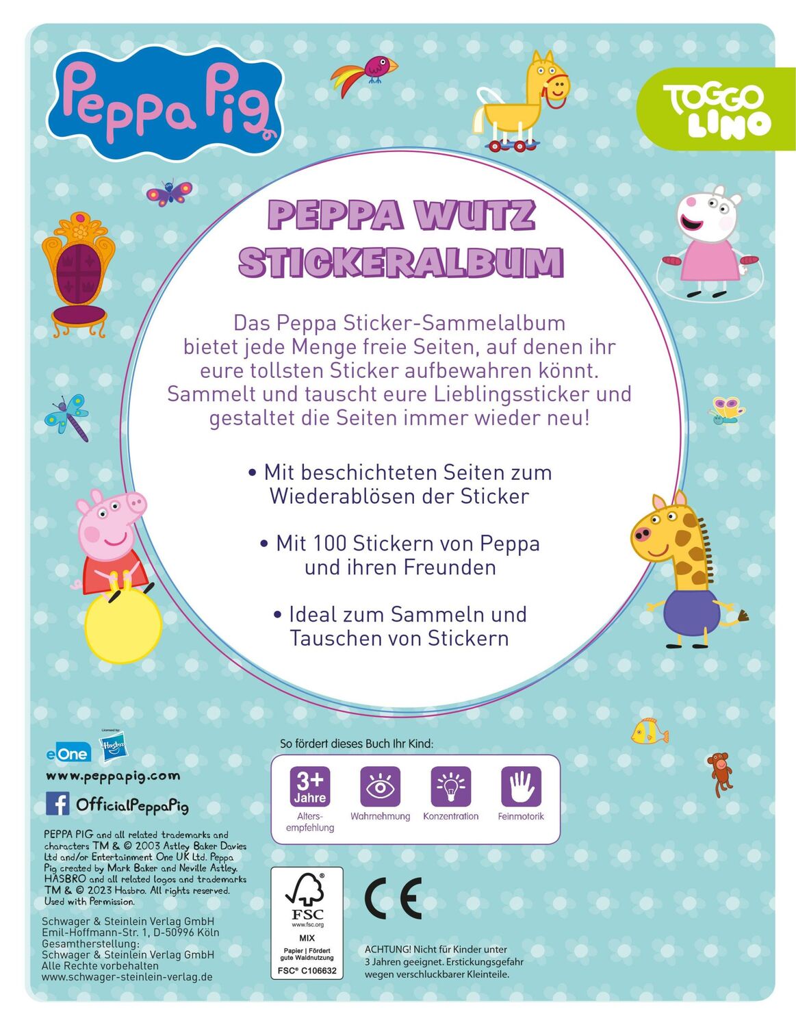 Rückseite: 9783849944292 | Peppa Pig Mein Stickeralbum mit 100 Stickern | Verlag | Taschenbuch