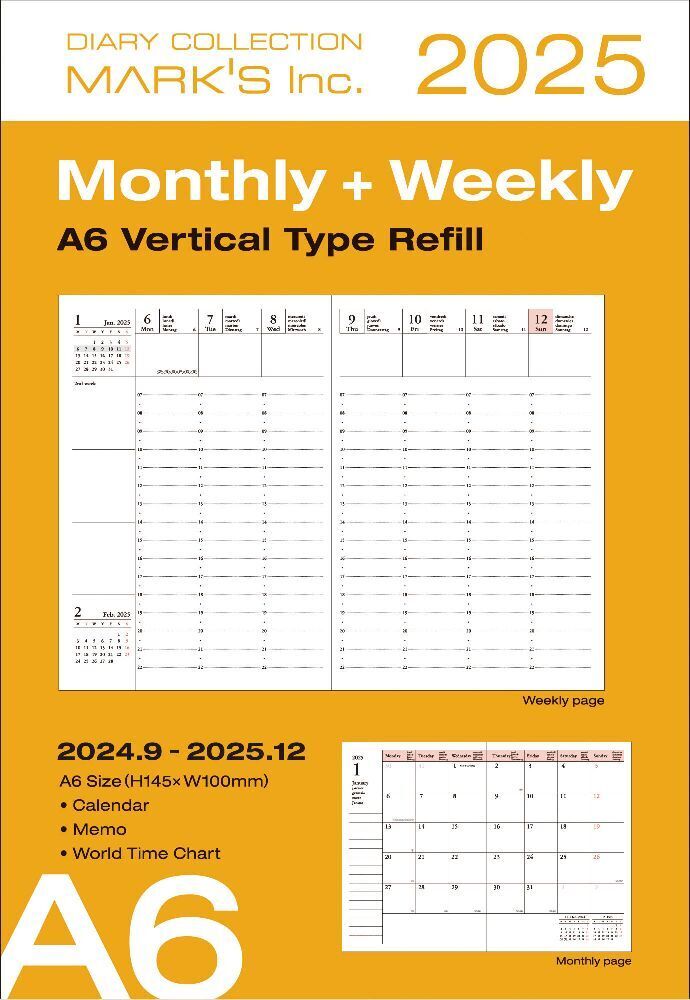 Cover: 4550045127478 | MARK'S 2024/2025, A6 Vertical Type Refill | Mark's Inc | Kalender