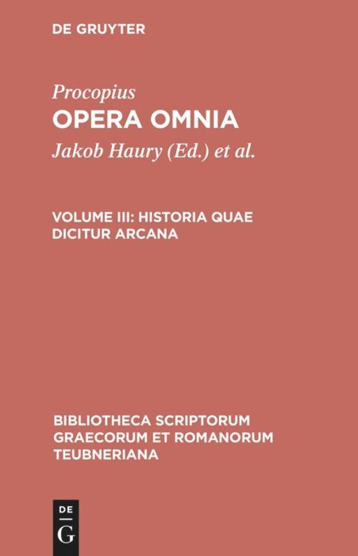 Cover: 9783598717369 | Historia quae dicitur arcana | Procopius | Buch | XXXIII | 2001