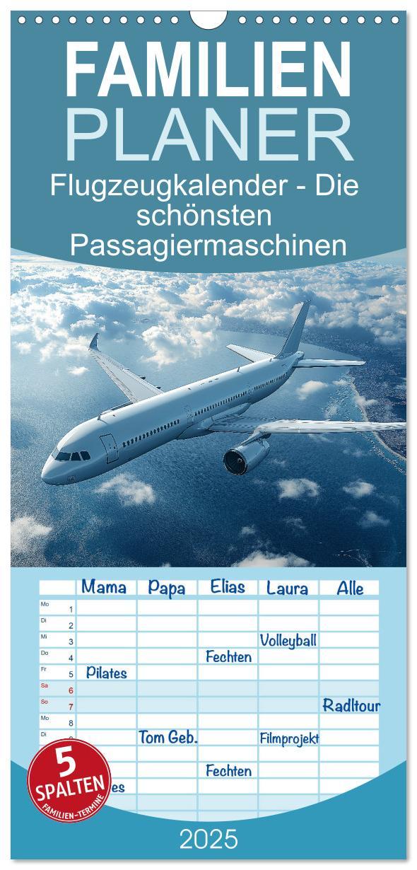 Cover: 9783457229071 | Familienplaner 2025 - Flugzeugkalender - Die schönsten...