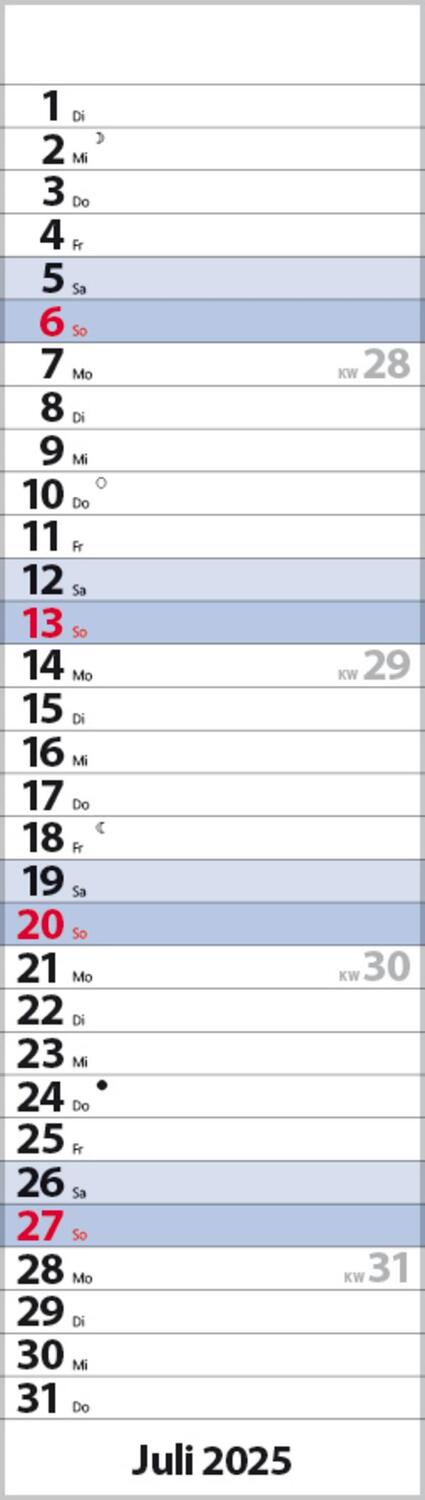 Bild: 9783731882749 | Streifenplaner Mini Blau 2025 | Verlag Korsch | Kalender | 13 S.