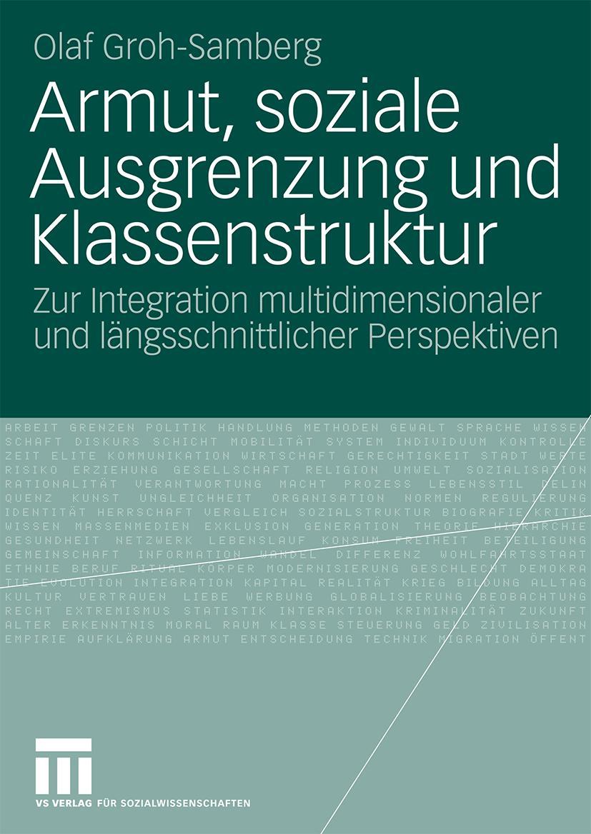 Cover: 9783531155913 | Armut, soziale Ausgrenzung und Klassenstruktur | Olaf Groh-Samberg