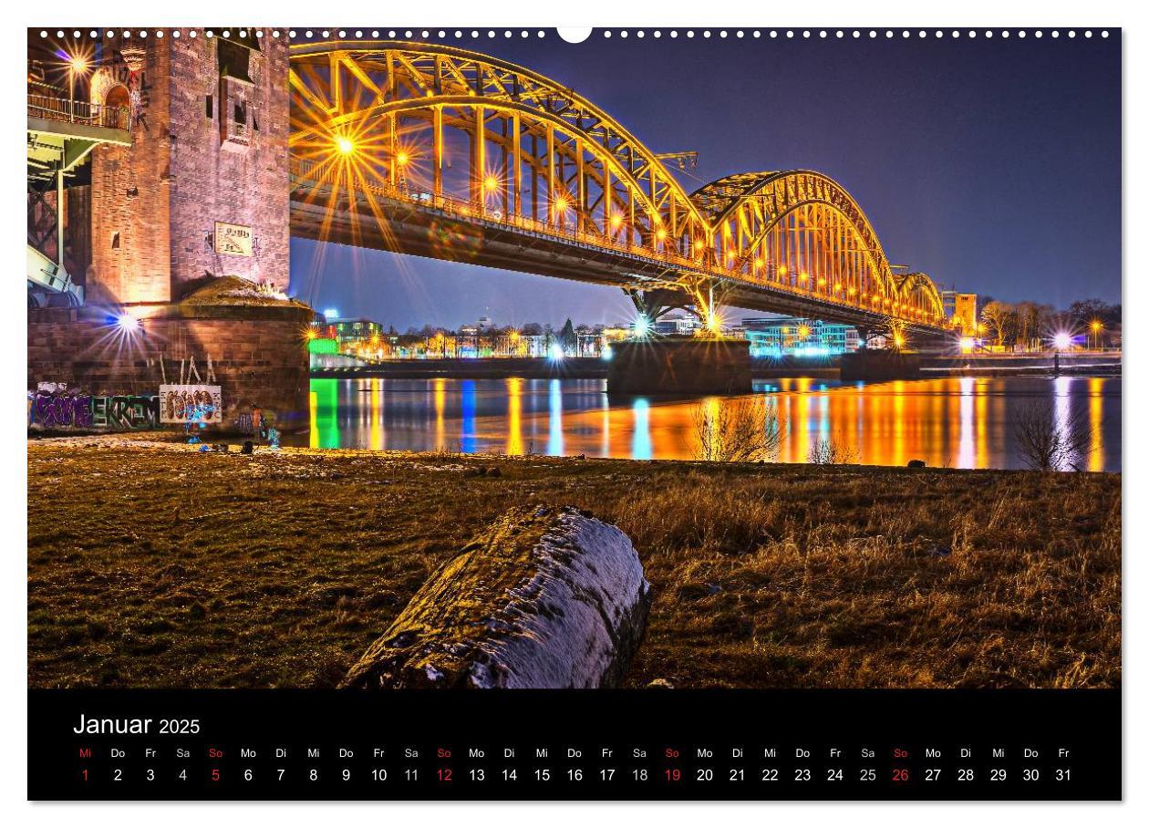 Bild: 9783435576357 | Köln Impressionen bei Nacht (Wandkalender 2025 DIN A2 quer),...