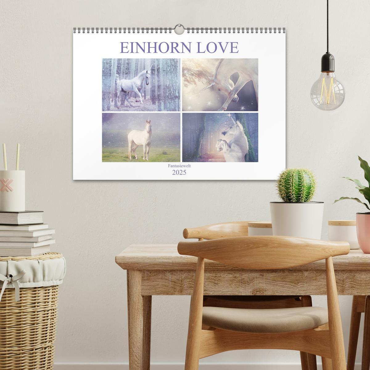 Bild: 9783435307562 | Einhorn Love - Fantasiewelt (Wandkalender 2025 DIN A3 quer),...