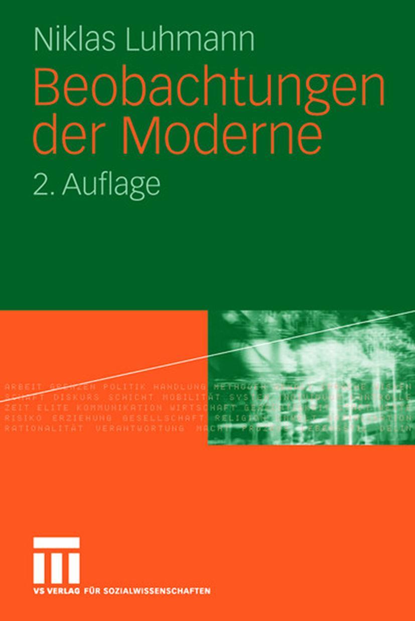 Cover: 9783531322636 | Beobachtungen der Moderne | Niklas Luhmann | Taschenbuch | 220 S.