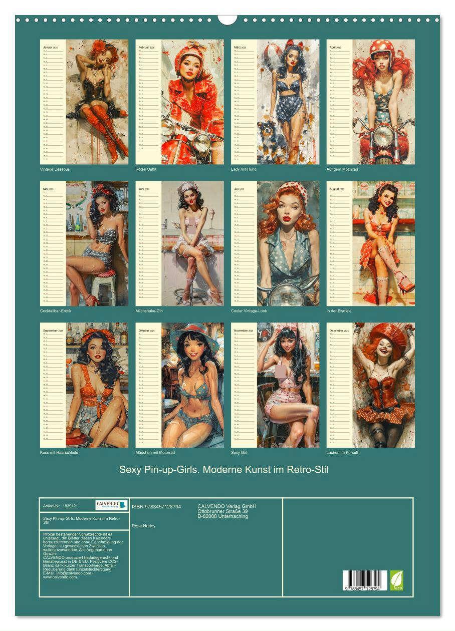 Bild: 9783457128794 | Sexy Pin-up-Girls. Moderne Kunst im Retro-Stil (Wandkalender 2025...