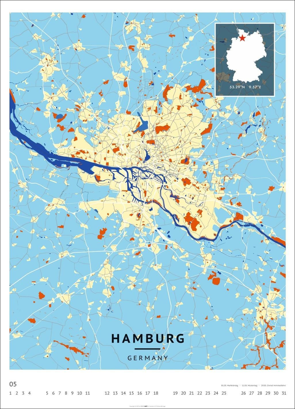 Bild: 9783839901526 | Map Art Kalender 2025 | Kalender | Spiralbindung | 14 S. | Deutsch