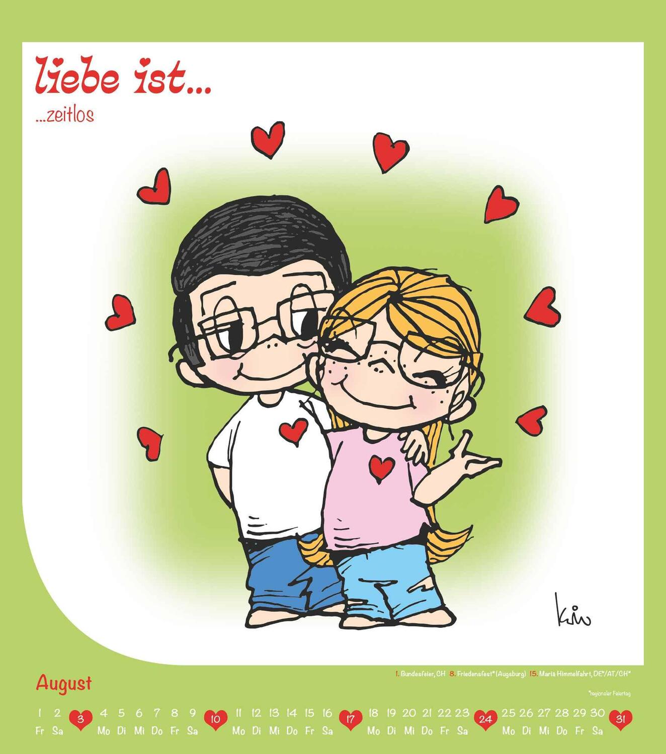 Bild: 4251732340575 | Liebe ist... 2025 - Wand-Kalender - 30x34 - Illustrationen - Paar