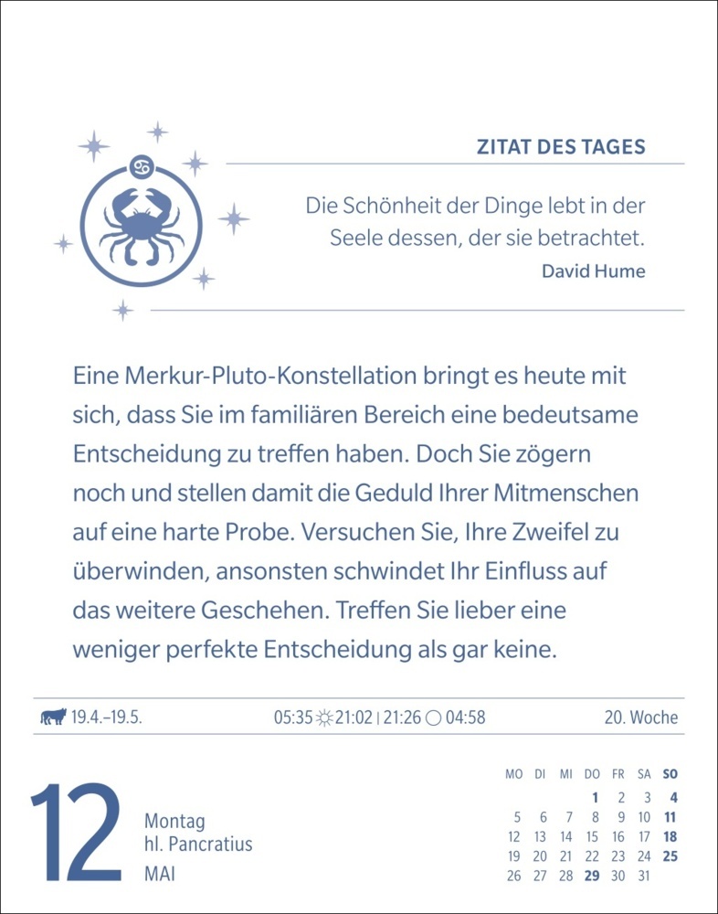 Bild: 9783840033704 | Krebs Sternzeichenkalender 2025 - Tagesabreißkalender - Ihr...