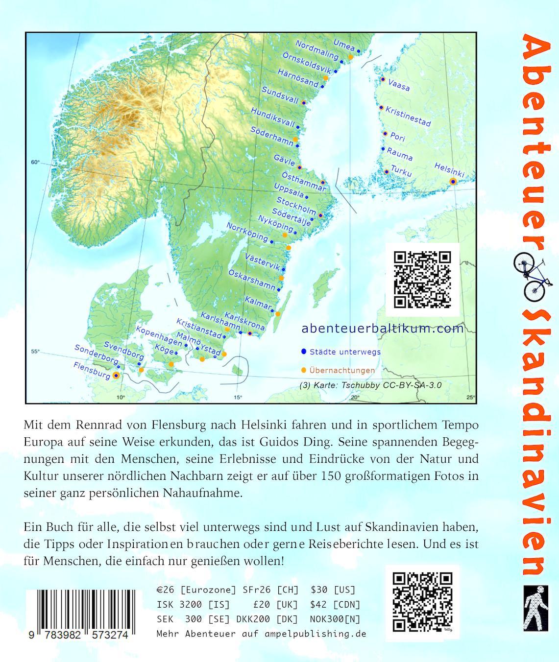 Rückseite: 9783982573274 | Abenteuer Skandinavien | Dänemark, Schweden, Finnland mit dem Rennrad