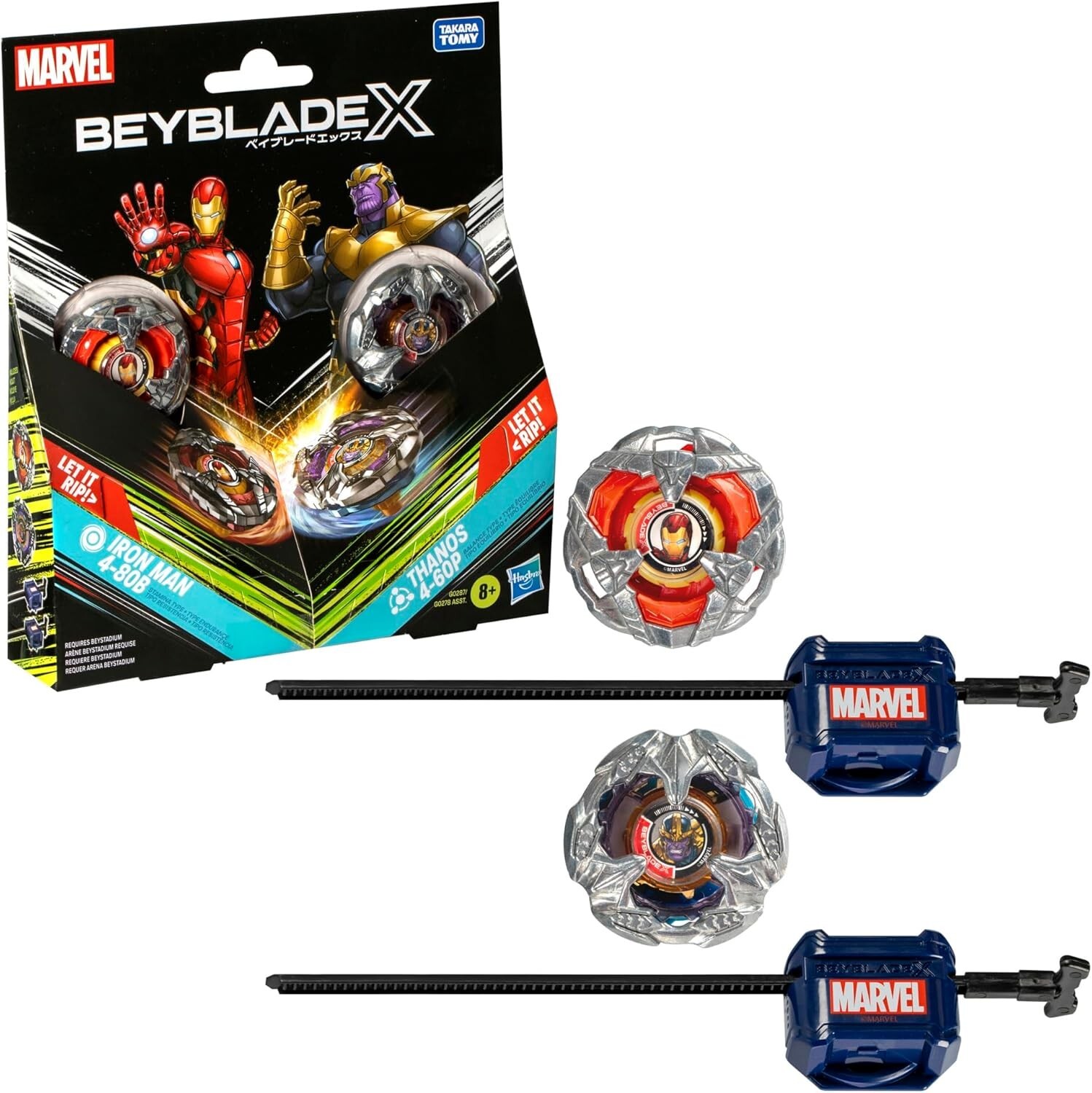 Cover: 5010996264190 | Hasbro G0287EU4 - Marvel Beyblade X, Iron Man 4-80B vs. Thanos...