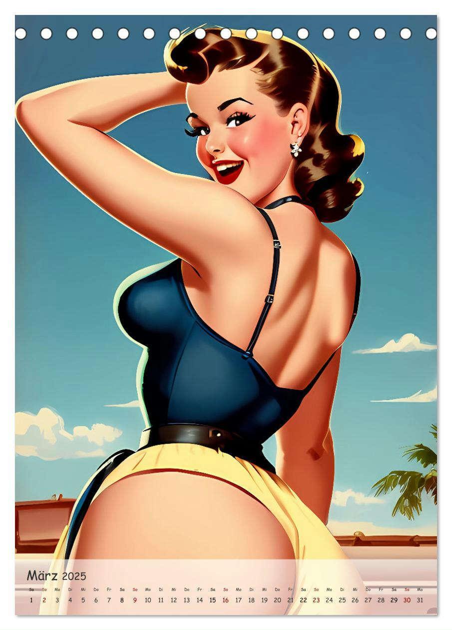 Bild: 9783383808623 | Pin-up Girls - Retro Glamour (Tischkalender 2025 DIN A5 hoch),...