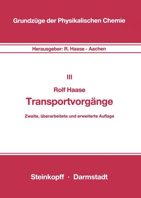 Cover: 9783798507388 | Transportvorgänge | R. Haase | Taschenbuch | Paperback | viii | 1987